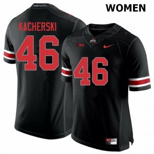 NCAA Ohio State Buckeyes Women's #46 Cade Kacherski Blackout Nike Football College Jersey JFB5045BV